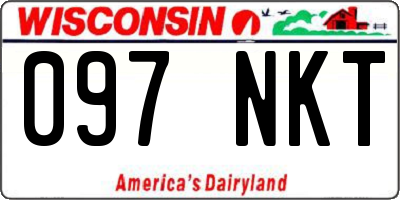 WI license plate 097NKT