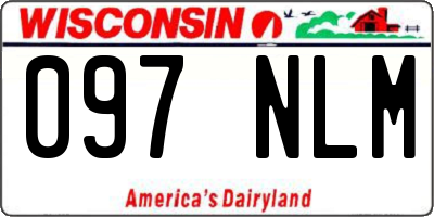 WI license plate 097NLM