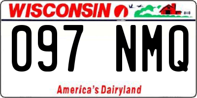 WI license plate 097NMQ