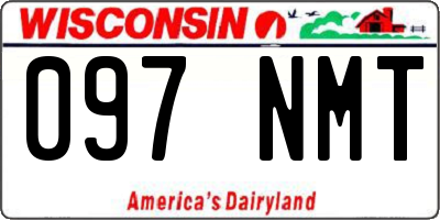 WI license plate 097NMT