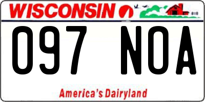 WI license plate 097NOA