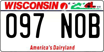 WI license plate 097NOB