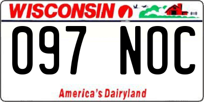 WI license plate 097NOC