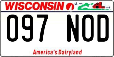 WI license plate 097NOD