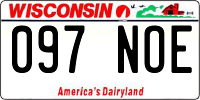 WI license plate 097NOE