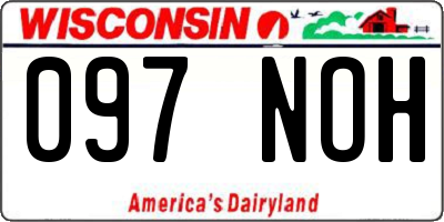 WI license plate 097NOH