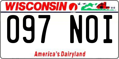 WI license plate 097NOI