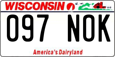 WI license plate 097NOK