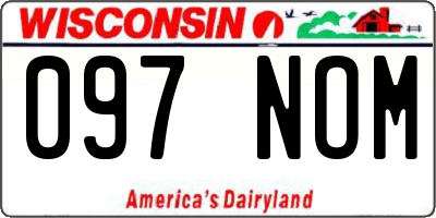 WI license plate 097NOM
