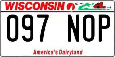 WI license plate 097NOP