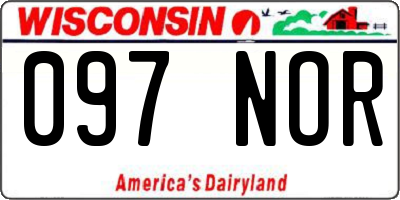 WI license plate 097NOR
