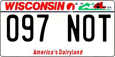 WI license plate 097NOT