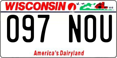 WI license plate 097NOU