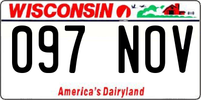 WI license plate 097NOV
