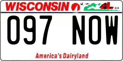WI license plate 097NOW