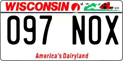 WI license plate 097NOX