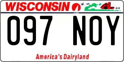 WI license plate 097NOY