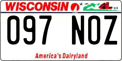 WI license plate 097NOZ