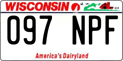 WI license plate 097NPF