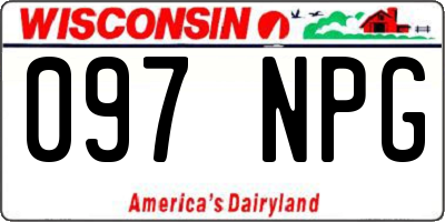 WI license plate 097NPG