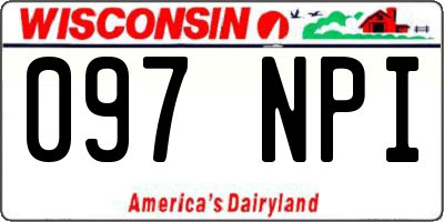 WI license plate 097NPI