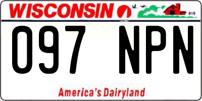 WI license plate 097NPN