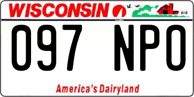 WI license plate 097NPO