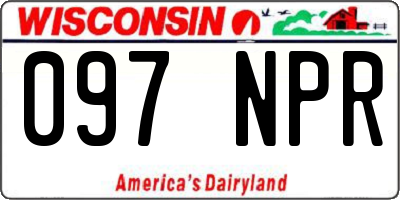WI license plate 097NPR