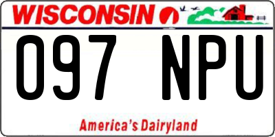 WI license plate 097NPU