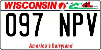 WI license plate 097NPV