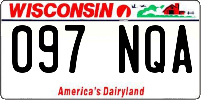 WI license plate 097NQA