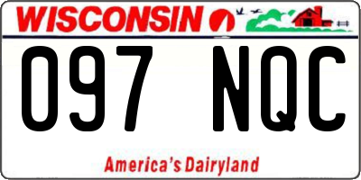 WI license plate 097NQC
