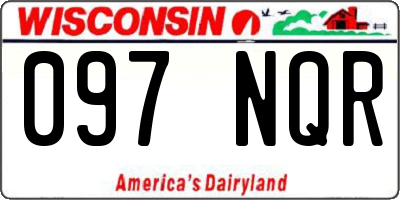 WI license plate 097NQR