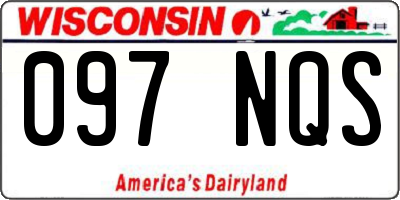 WI license plate 097NQS