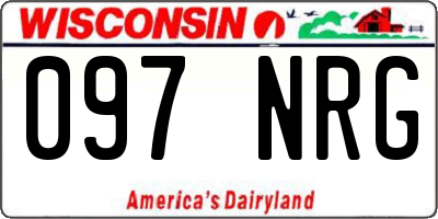 WI license plate 097NRG