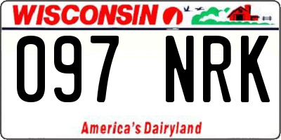 WI license plate 097NRK