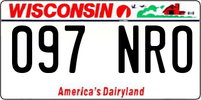 WI license plate 097NRO