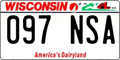 WI license plate 097NSA