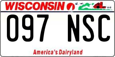 WI license plate 097NSC