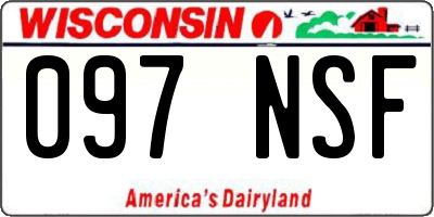WI license plate 097NSF