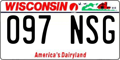 WI license plate 097NSG