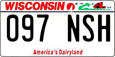 WI license plate 097NSH