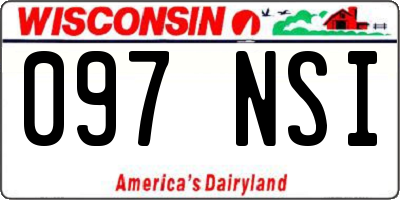 WI license plate 097NSI