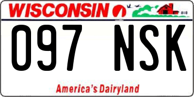 WI license plate 097NSK