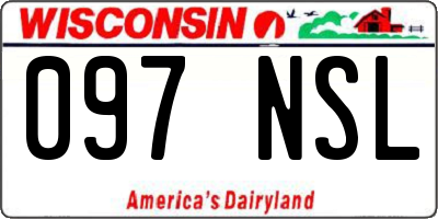 WI license plate 097NSL