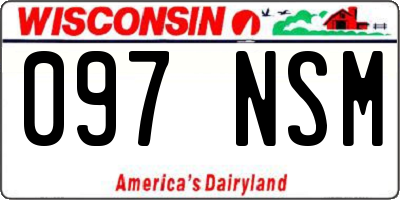 WI license plate 097NSM