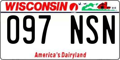 WI license plate 097NSN