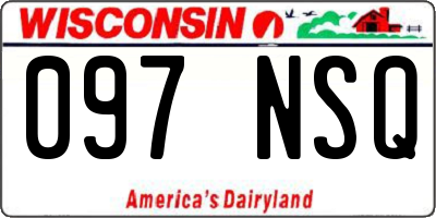 WI license plate 097NSQ