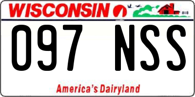 WI license plate 097NSS