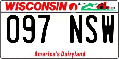 WI license plate 097NSW